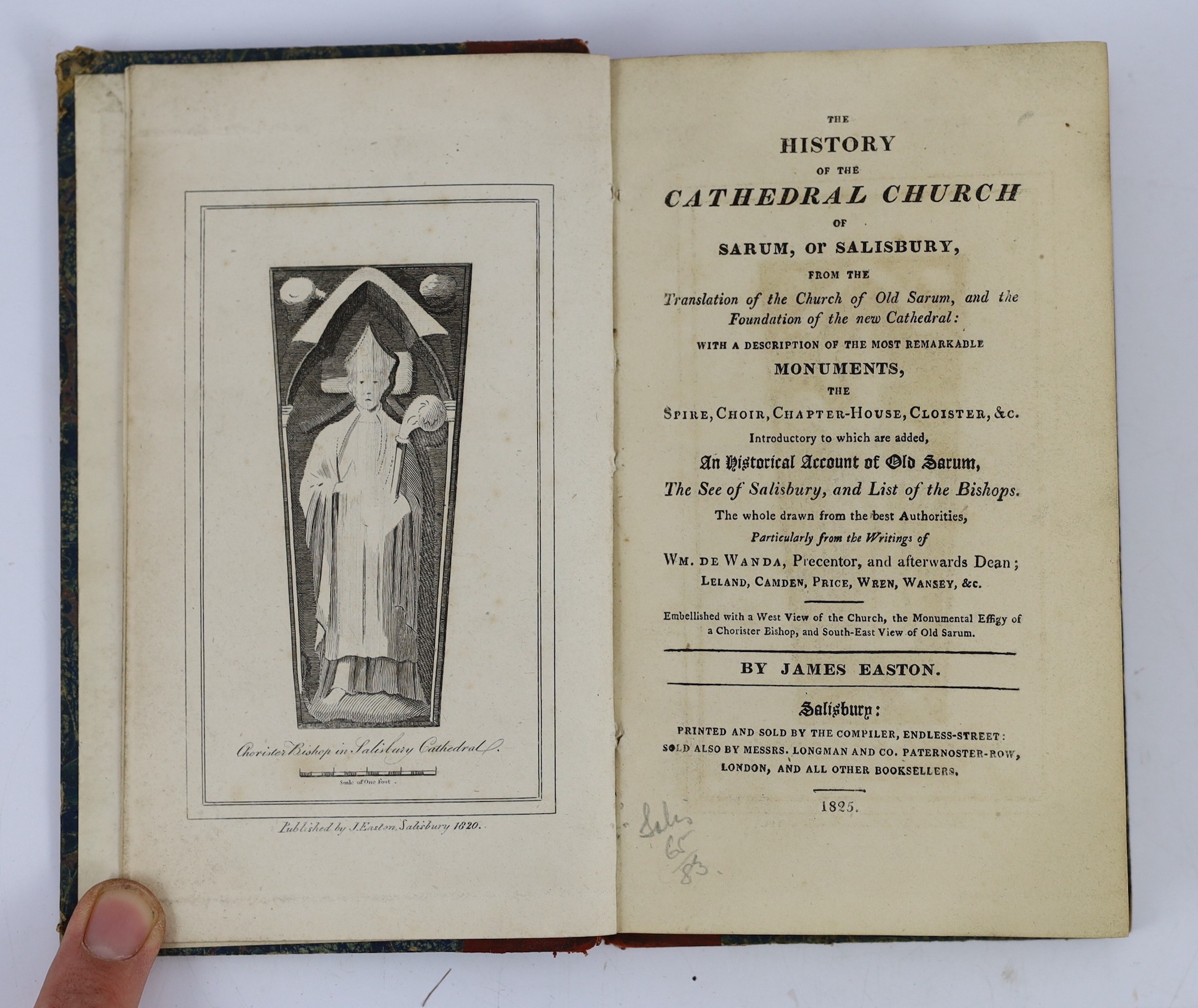 WILTS: Dodsworth, William - A Guide to the Cathedral Church of Salisbury. With a particular account of the improvements ... by James Wyatt. Esq. 3rd edition. contemp. marbled wrappers. Salisbury, 1792: Dodsworth, William